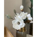 Nettenevime Yapay Çiçek Lüx Manolya Gerçek Dokulu Letex Eva Magnolia Gelin Çiçeği 40cm Beyaz
