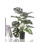 nettenevime Yapay Çiçek Monstera Deve Tabanı Metal Mat Siyah Saksılı Yapay Bitki Salon Çiçeği