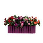 Nettenevime Yapay Çiçek Mor Çit Balkon Saksısı Renkli Açelya Çiçekli 55*20cm Çok Renkli