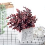 nettenevime Yapay Çiçek Okaliptus Şimşir Demeti Pudralı Pastel Bordo Garnitür Aradal Dekoratif Yapay Bitki