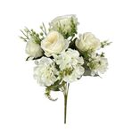nettenevime Yapay Çiçek Ortanca ve Gül Demeti 40*25cm Büyükboy KREM