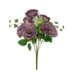 nettenevime Yapay Çiçek Pastel Lila Şakayık 9 Dallı 7 Güllü Büyük Boy Demet 40cm