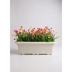 Nettenevime Yapay Çiçek Renkli Mini Lotus Çiçekli Krem Küpeşte Askılı Balkon Çiçeği Balkon Saksısı Sarı