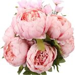 nettenevime Yapay Çiçek Şakayık 5 Kafalı Büyük Boy Demet İpek Kumaş PEMBE