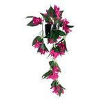 nettenevime Yapay Çiçek Saksıda Sarkan Begonvil Fuşya 3 Dal Bodrum Çiçeği 60*23cm