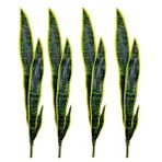 Nettenevime Yapay Çiçek Sansevieria Yeşil Kılıç Çiçeği 4 Adet 65cm Salon Çiçeği Yapay Bitki Sarı