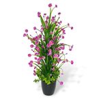 nettenevime Yapay Çiçek Siyah Saksıda Lila Papatya Ağacı 55cm
