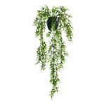 nettenevime Yapay Çiçek Siyah Saksıda Sarkan ty60 Yeşil Beyaz Bitki Yapay Sarmaşık 60cm