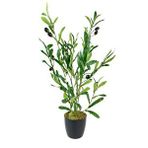 Nettenevime Yapay Çiçek Siyah Saksıda Zeytin Dalı 60cm Yeşil