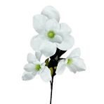 Nettenevime Yapay Çiçek Süt Beyaz Manolya Islak Doku 3 Kafalı Uzun Dal Çiçek Flowers 95cm