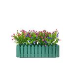 Nettenevime Yapay Çiçek Yeşil Gold Çit Balkon Saksısı Renkli Mineli Şimşir Çiçekli 55*35cm Çok Renkli