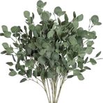 nettenevime Yapay Çiçek Yeşil Okaliptus Tek Dal Kumaş Yapraklı Uzun Dal 80cm Eucalyptus