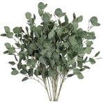 nettenevime Yapay Çiçek Yeşil Okaliptus Tek Dal Kumaş Yapraklı Uzun Dal 80cm Eucalyptus