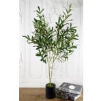 nettenevime Yapay Çiçek Zeytin Ağacı 3 Dallı 90cm Metal Mat Siyah Saksıda Yapay Ağaç