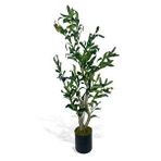 Nettenevime Yapay Çiçek Zeytin Ağacı Doğal Gövdeli Galvaniz Siyah Saksıda 95cm Yapay Ağaç Yeşil