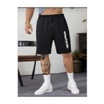 NETTENSTORE ERKEK SİYAH BERMUDA SPORTWEAR WHAT BASKILI YAZLIK RAHAT SPOR ŞORT