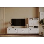 Nettrends 4 Kapak 4 Çekmeceli Yüzer Tv Ünitesi | Geniş Hacimli Modern Salon Duvar Seti KBR-TVT-1013
