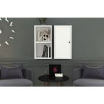 Nettrends DVR-1055-Ç Beyaz 70 cm Kitaplıklı Dolaplı Duvar Rafı