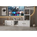 Nettrends Modern Modüler Tv Ünitesi Seti - 2 Çekmeceli ve Çok Amaçlı Kitaplık Bölmeli Tv Sehpası NRG-TVT-1025 - Beyaz