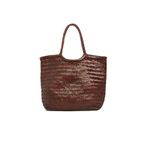 Network Bordo Kadın Örgü Deri Shopper Çanta