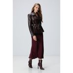 Network Bordo Midi Saten Etek