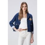 Network Koyu Mavi İndigo Çıtçıt Kapatma Denim Ceket