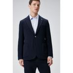Network Lacivert Slim Fit Gofre Desen Örme Ceket
