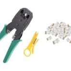 Network Pensesi Jack RJ45 RJ11 Rj9 Sıkma Pensesi Jak Cat5 Bağlama 100 Adet Konnektör