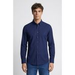 Network Slim Fit Lacivert Non-iron Oxford Gömlek
