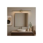Netzy Platinium Veil™ Metalik Gümüş 70 cm Modern Kablosuz Tablo Ayna Pilli Aplik Montajsız Duvar Lambası