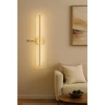 Netzy Sahara Glow™ Sahra Işıltısı 70 cm Modern Kablosuz Pilli LED Aplik Montajsız Duvar Lambası Pil Dahil
