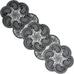 Neu Bella Home Neubella Home Amerikan Servis Özel Nakış Tasarım Runner Nehir Masa Ve Sunum Takımı Çeyizlik Siyah - 110 x 40 cm