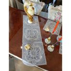 Neu Bella Home Neubella Home Amerikan Servis Supla Ve Runner Seti 6 Kişilik Girdap Set Masa Ve Sunum Takımı Çeyizlik Kapiçino - 110 x 40 cm - Sütlü Kahve