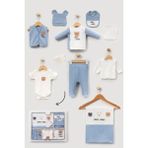 NEU KIDS %100 Pamuk Bear 10 Lu Hastane Çıkışı Yenidoğan - Mavi