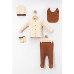 NEU KIDS Hastane Çıkışı 100% Pamuk Yıldızlı Baskılı Yenidoğan 5li Set Bebek Kıyafeti