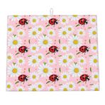 Neukim Uğur Böceği Papatya Bulaşık Kurutma Matı Mutfak Tezgahı İçin Beyaz Çiçekli Kuru Paspaslar Mikrofiber Bulaşık Süzgeci Mat Koruyucu Ped Emici Hızlı Kuruyan Mutfak Olması Gereken 40 x 45 cm