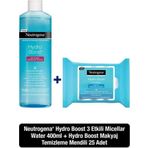 Neutrogena Hydro Boost Micellar Water 2x400 ml Makyaj Temizleme Suyu + 25'li Makyaj Temizleme Mendili