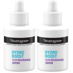 Neutrogena Hydro Boost Serum%10 Niasinamid (30 ml pipetli şişe) – Hyalüronik asit ve niasinamid içeren nemlendirici serum – Cilt tonunu eşitlemeye ve canlandırmaya yardımcı yüz bakımı (2 paketi)
