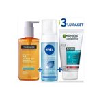 Neutrogena Sivilce Karşıtı Jel + Garnier Saf&temiz 3'ü Bir Arada+nivea Yüz Yıkama Köpüğü