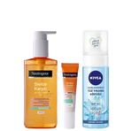 Neutrogena Sivilce Karşıtı Yüz Tem.jeli 200ml&visibly Clear Sos Akne Jeli 15ml&nivea Yüz Tem.köpüğü Normal150ml