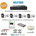 Neutron 2mp 4 kameralı Sesli Dış ortam AHD Full Kamera Seti 500GB Disk NEU-XVR104-FHD NEU-AB102-28-CA