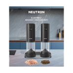 Neutron Ntl-Pg-33D Dıştan Öğütme Ayarlı Pilli Tuz Karabiber Değirmeni Baharat Öğütücü 2Li Paket