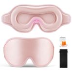 NEUTYPECHIC Erkekler ve kadınlar için uyku maskesi, 3D toplam ışığı engelleyen göz maskesi, rahat uyku gözlüğü, ayarlanabilir lastik bant, seyahat için uyku maskesi, şekerleme, seyahat çantası ve