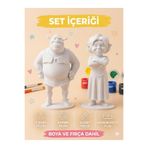 Neux Sevgililere Özel Boyama Seti – Yeşil Dev & Prenses 3D Figür | 2’li Set | 6 Renk Boya ve 2 Fırça Dahil - (Boyalar Karışık Gönderilir)