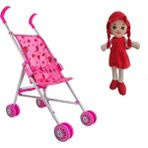 NeUygun Metal Baston Puset 50 cm Bez Bebekli Metal Puset ve Oyuncak Bebek