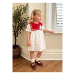 Neva Baby Boutique 2-8 Yaş Kız Çocuk Beyaz Denizci Yaka Müslin Fiyonklu Vintage Kalpli Bayramlık ve Özel Gün Elbisesi
