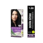 Neva Color INTENSIVE 1.00 DERİN SİYAH Kalıcı Krem Saç Boyası Seti