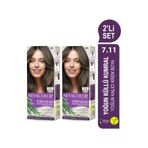 Neva Color INTENSIVE 2'Lİ SET 7.11 YOĞUN KÜLLÜ KUMRAL Kalıcı Krem Saç Boyası Seti