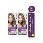 Neva Color INTENSIVE 2'Lİ SET 8.11 YOĞUN KÜLLÜ SARI Kalıcı Krem Saç Boyası Seti