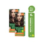 Neva Color Natural Colors 2'Lİ SET 6. KOYU KUMRAL Kalıcı Krem Saç Boyası Seti